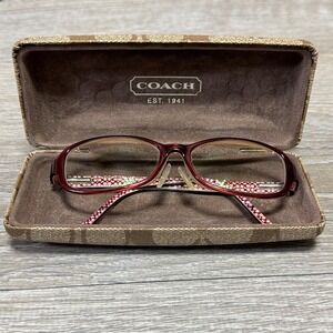 Coach Eyeglasses Frame Blossom 554 Burgundy Red Acetate 51 16 135 Hard Case